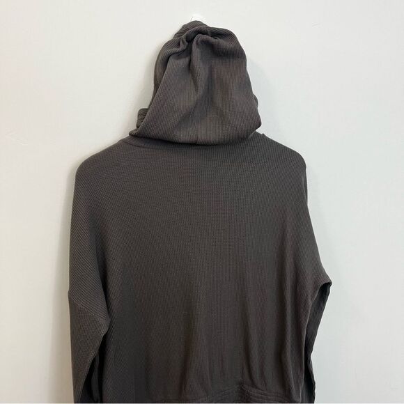 Pact Waffle Thermal Pullover Hoodie Grey/Purple Organic Cotton Size Large - Picture 13 of 15